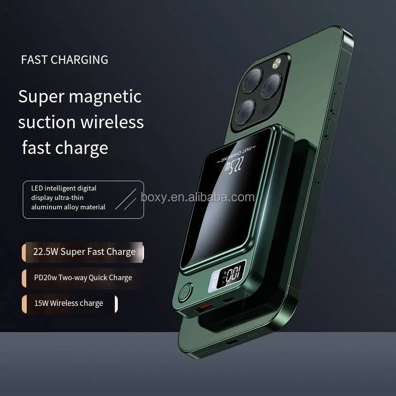 Magnetic Wireless Power Bank for iPhone — Fast Portable Charging (5000mAh / 10000mAh)