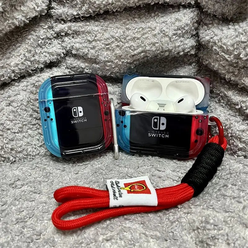 Switch Game Console Style AirPods Protective Case with Keychain – For AirPods Pro 2 / AirPods 1 2 3 4