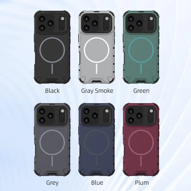 Magnetic Armor Case for iPhone 17 / 16 / 15 / 14 / 13 Series – Shockproof TPU+PC, Airbag Corners, MagSafe Compatible