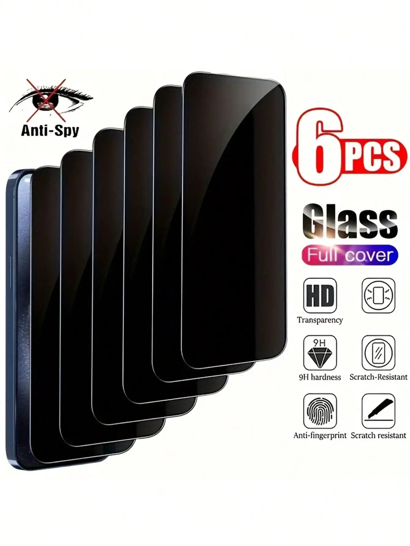 6Pcs Privacy Screen Protector Compatible With IPhone 17/16/16e/15/14/13/13 Pro/12/11/17Pro Max/17 Air/16 Pro Max/15 Pro Max