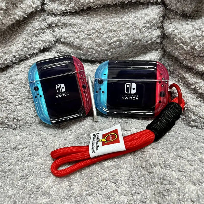 Switch Game Console Style AirPods Protective Case with Keychain – For AirPods Pro 2 / AirPods 1 2 3 4