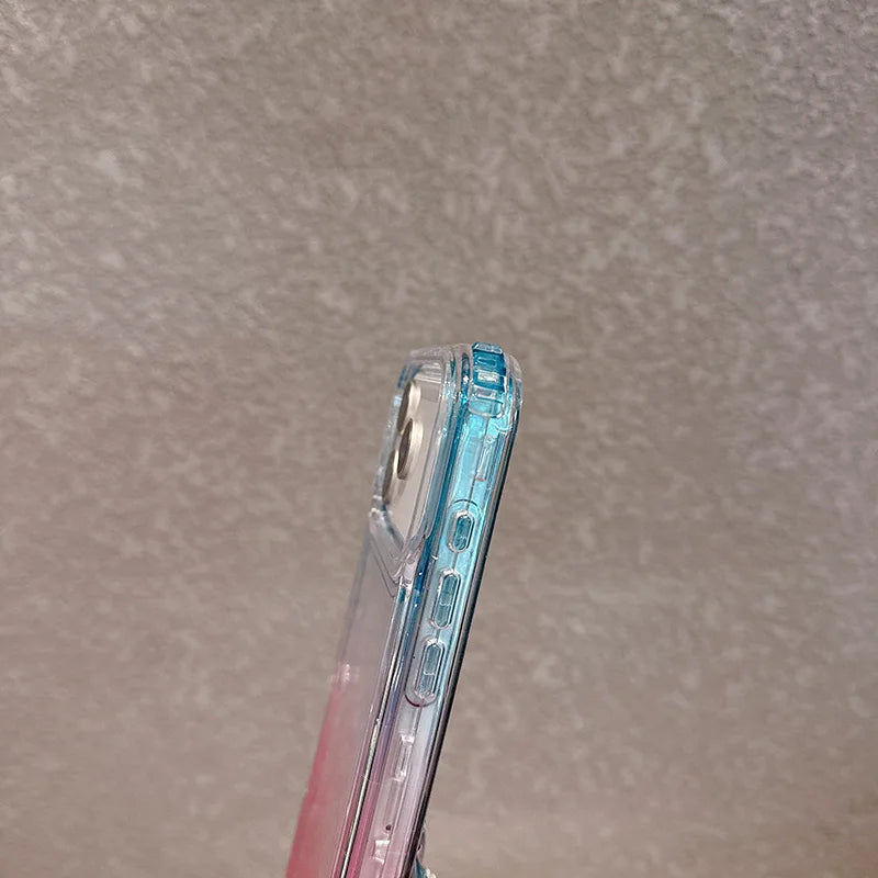 3-in-1 Anti-Impact Gradient Clear Phone Case for iPhone 12–17 Series | Shockproof PC+TPU Protective Cover