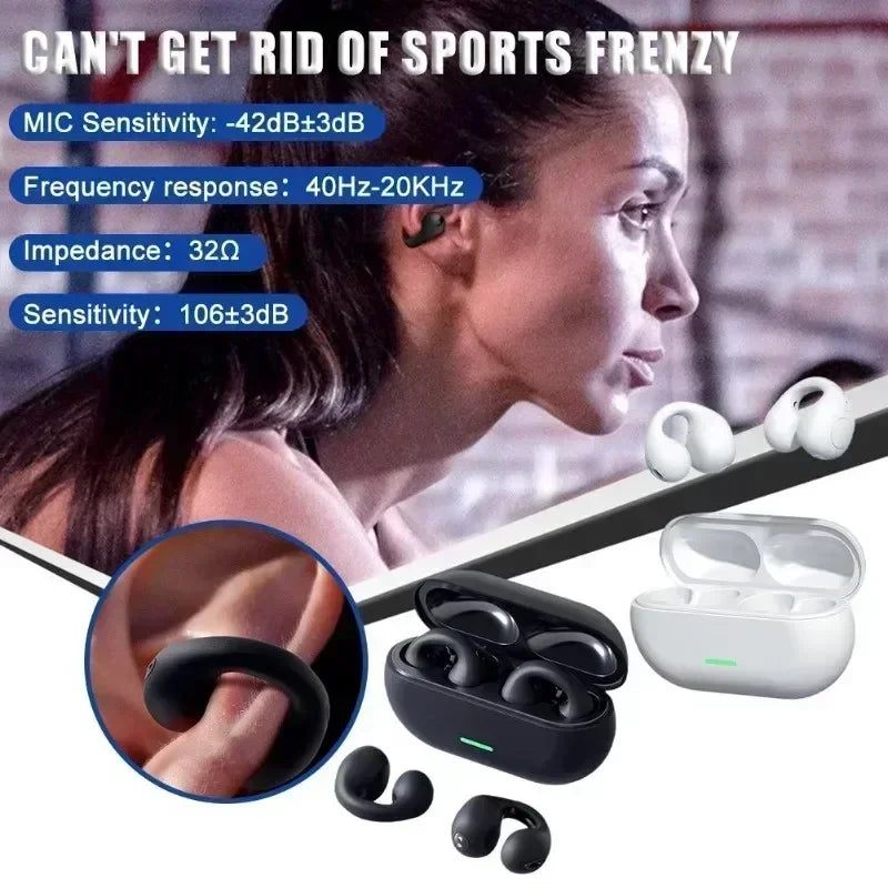 New T75 Bone Conduction Wireless Bluetooth 5.3 Headphones Sports Earphones HiFi Sound Quality Waterproof TWS Headset