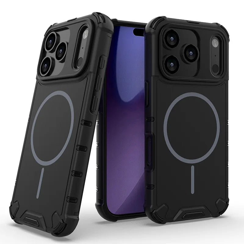 Magnetic Armor Case for iPhone 17 / 16 / 15 / 14 / 13 Series – Shockproof TPU+PC, Airbag Corners, MagSafe Compatible