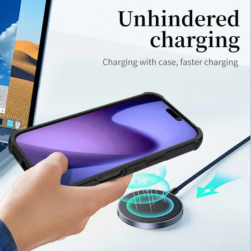 Magnetic Armor Case for iPhone 17 / 16 / 15 / 14 / 13 Series – Shockproof TPU+PC, Airbag Corners, MagSafe Compatible