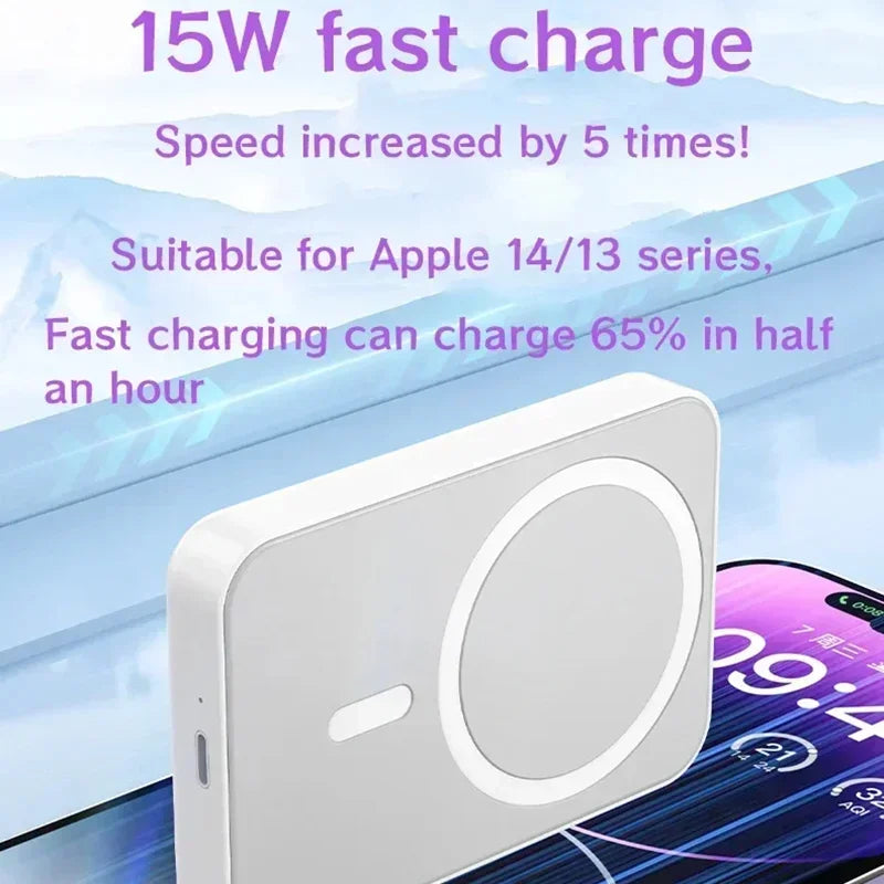Magnetic Fast Wireless Power Bank — Portable Phone Charging with Stand (50,000mAh)