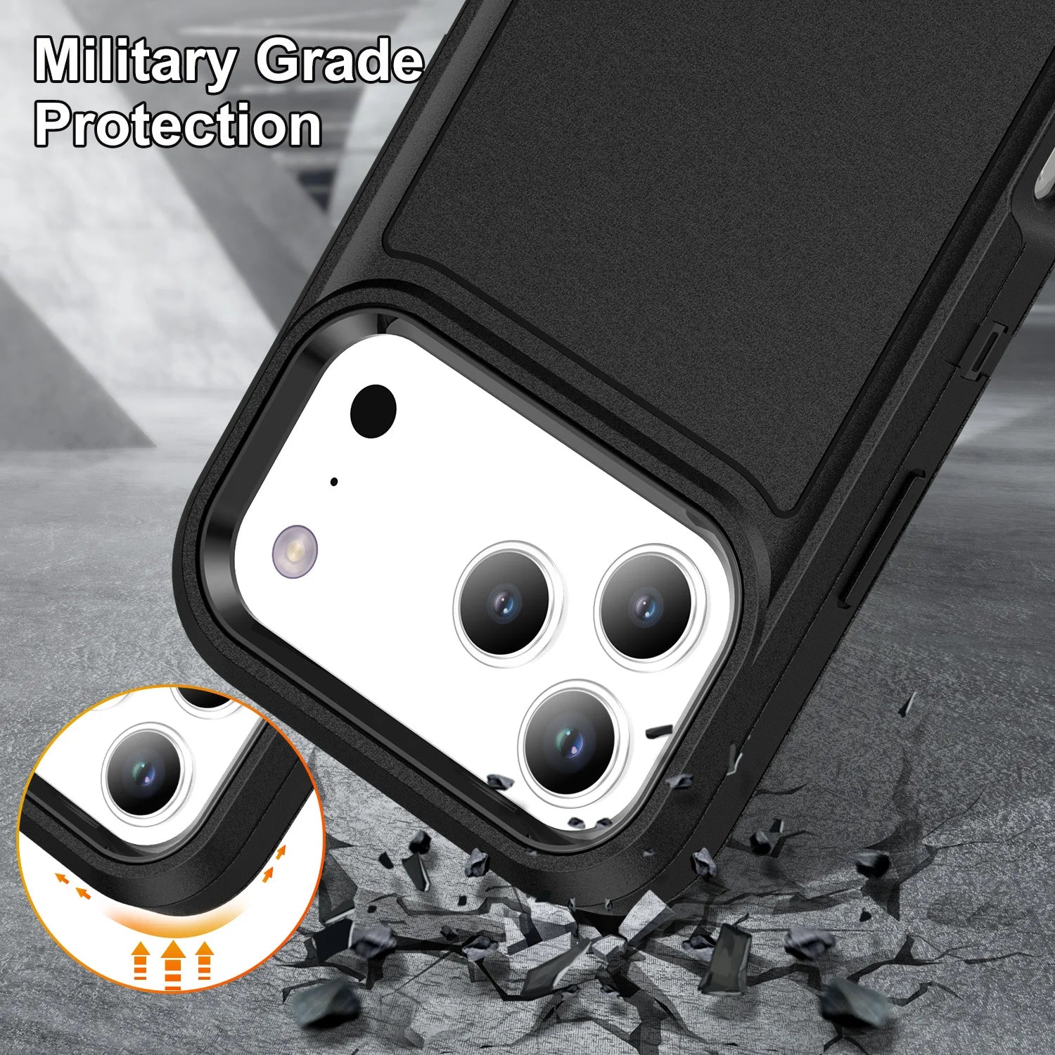 Heavy-Duty Armor Magnetic Case for iPhone 17 / 16 / 15 / 14 Series – Shockproof, Slide Camera Cover, Ring Holder