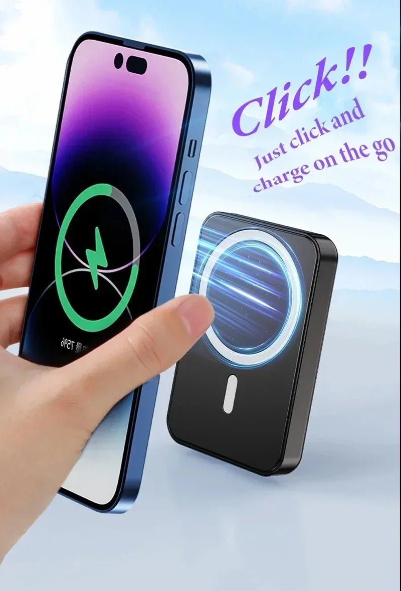 Magnetic Fast Wireless Power Bank — Portable Phone Charging with Stand (50,000mAh)