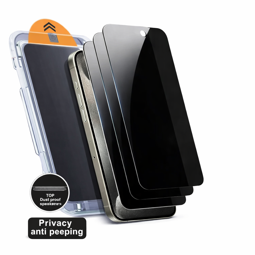 Privacy Anti-Spy Screen Protector for iPhone (Dust-Free Installation | 8K HD Glass)