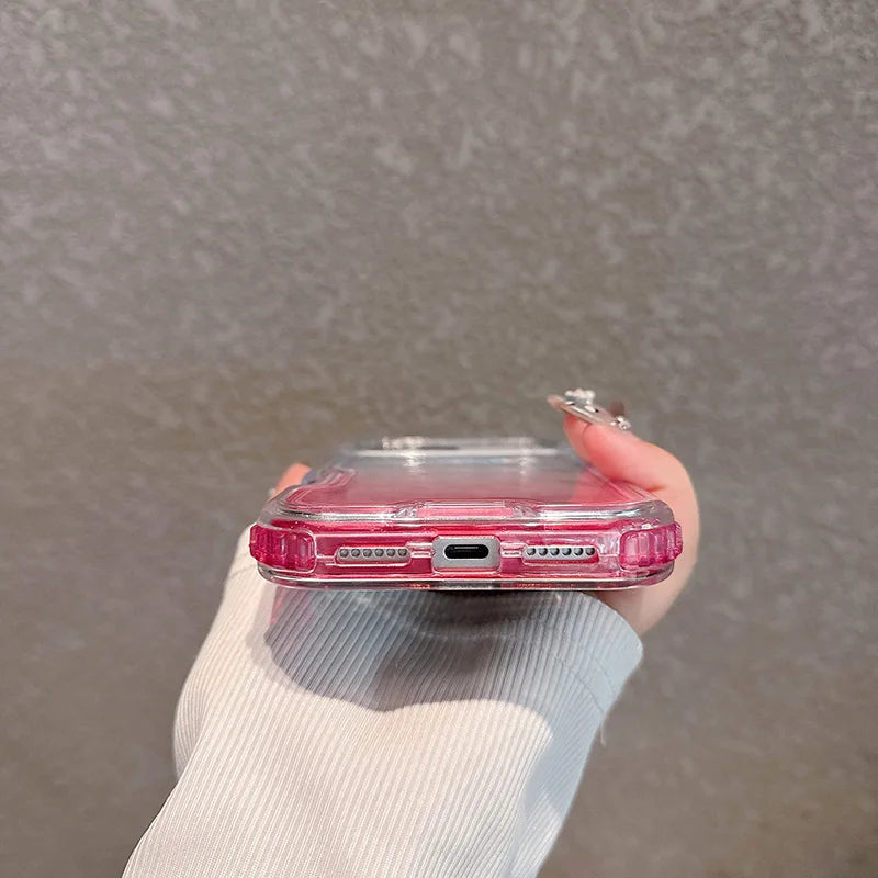 3-in-1 Anti-Impact Gradient Clear Phone Case for iPhone 12–17 Series | Shockproof PC+TPU Protective Cover