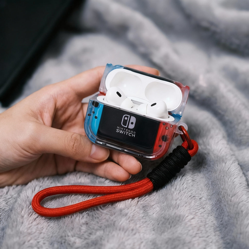 Switch Game Console Style AirPods Protective Case with Keychain – For AirPods Pro 2 / AirPods 1 2 3 4